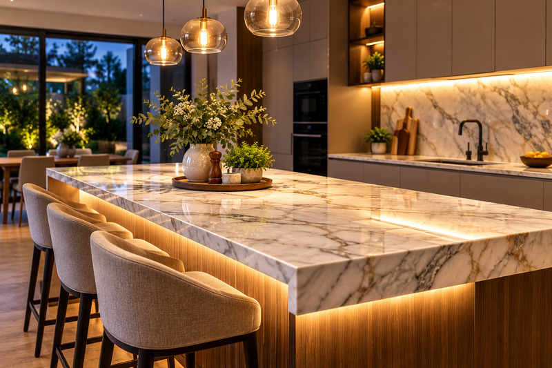 marble countertop lighting